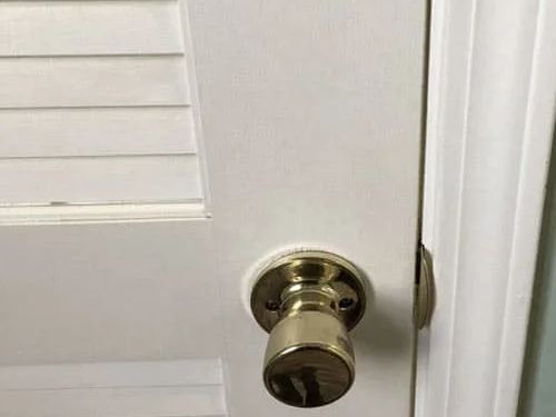 The same door and frame wiped clean