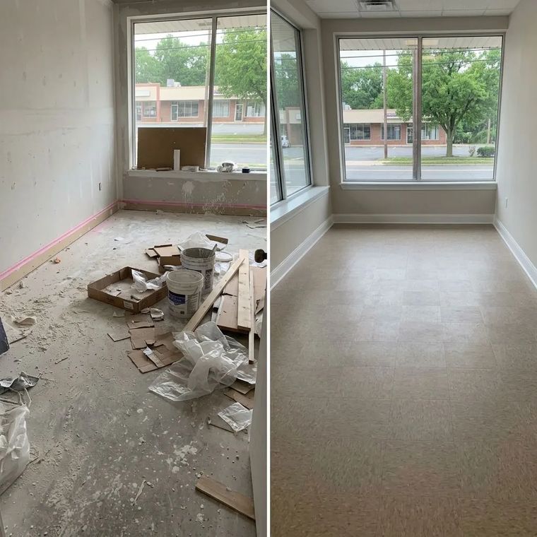 Cleaning work representing commercial cleaning