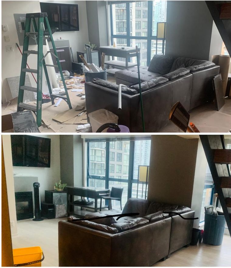 Cleaning work representing residential cleaning